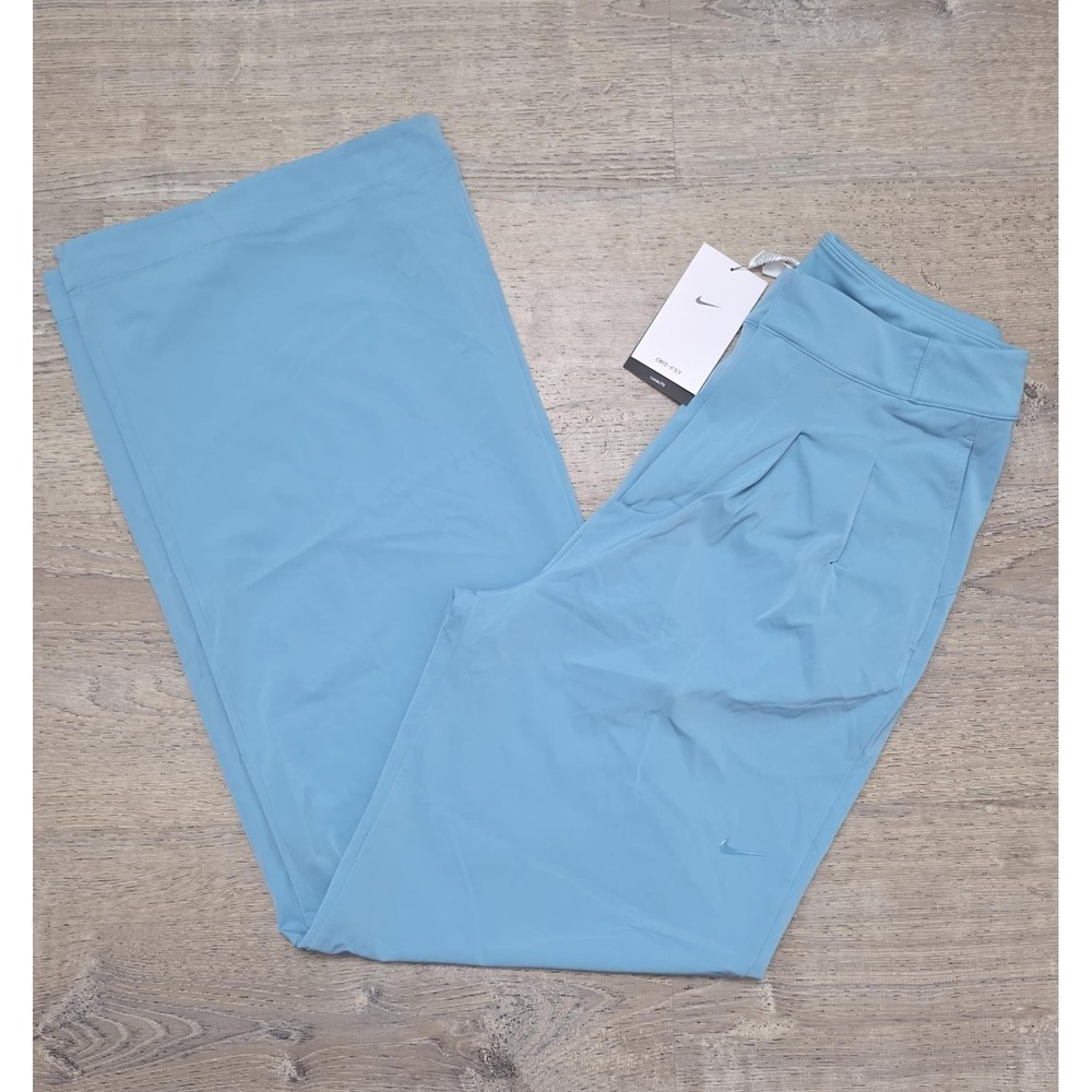Nike Training Pants Womens S Blue New Wide Leg Pleated High Rise FQ2166-464